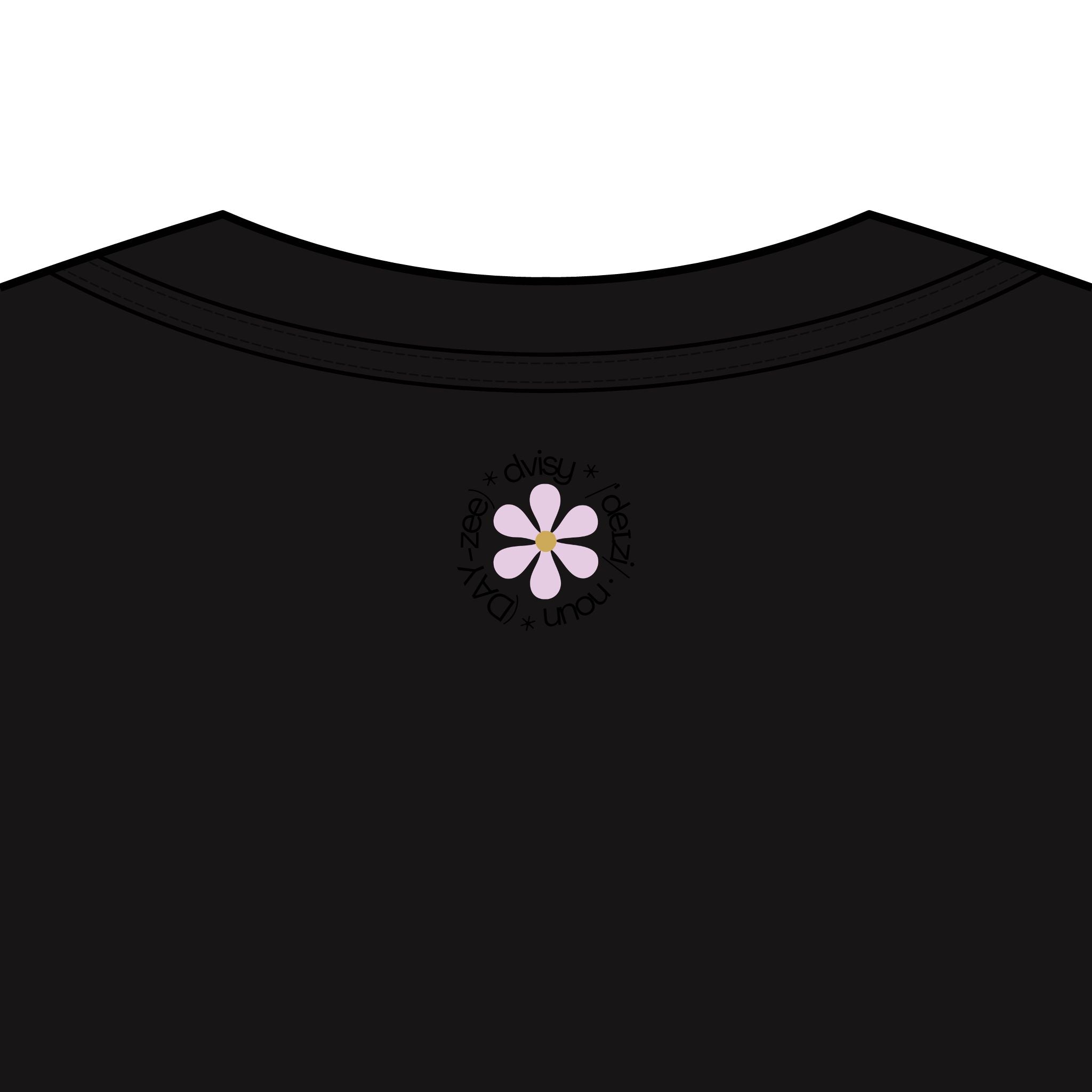"Dvisy Bloom" Box Tee, Vintage Black (and Black)