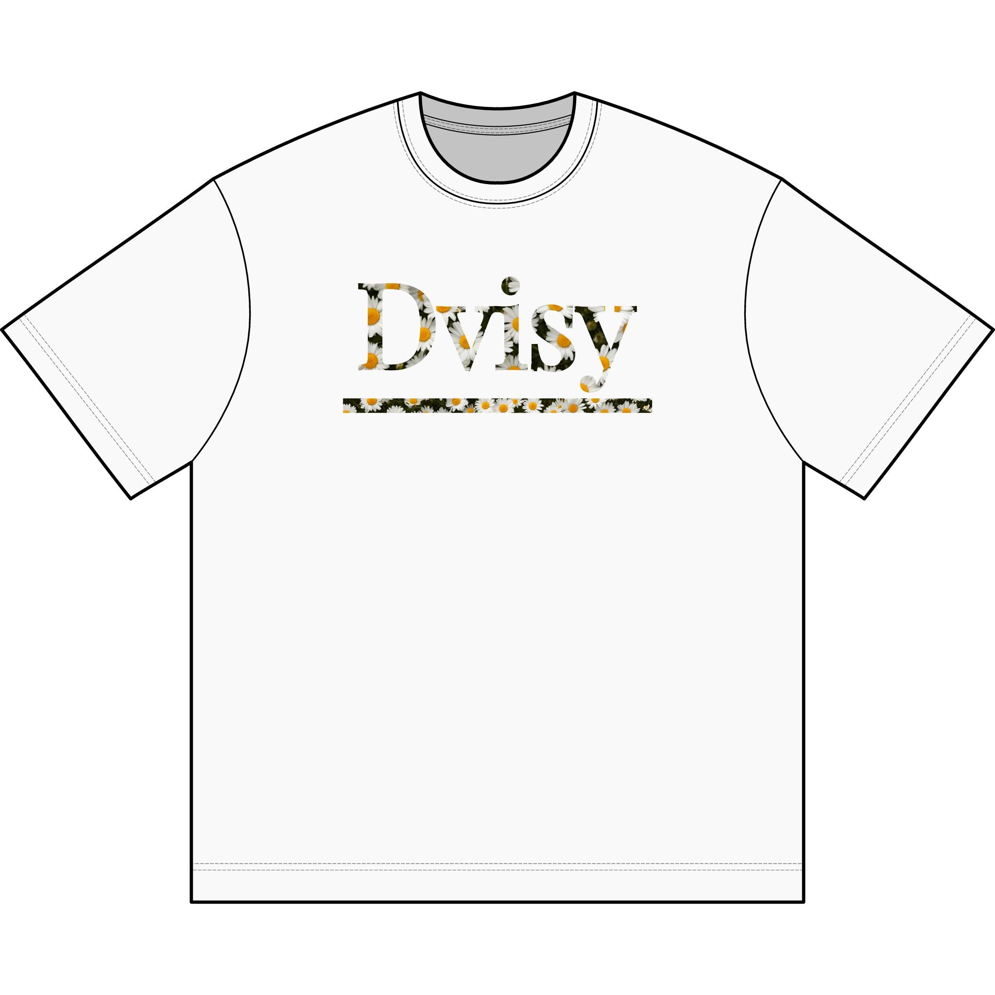 "Dvisy Bloom" Box Tee, Vintage White (and White)