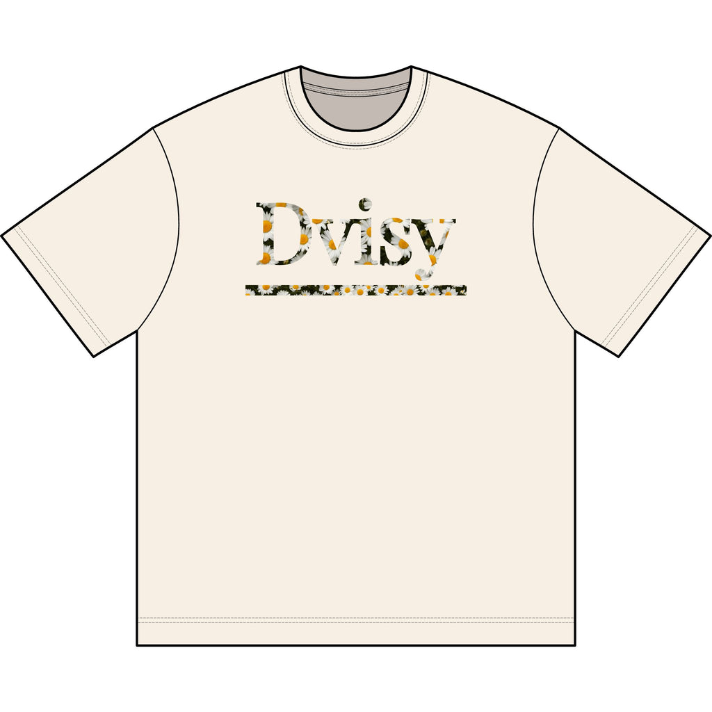 "Dvisy Bloom" Box Tee, Vintage White (and White)