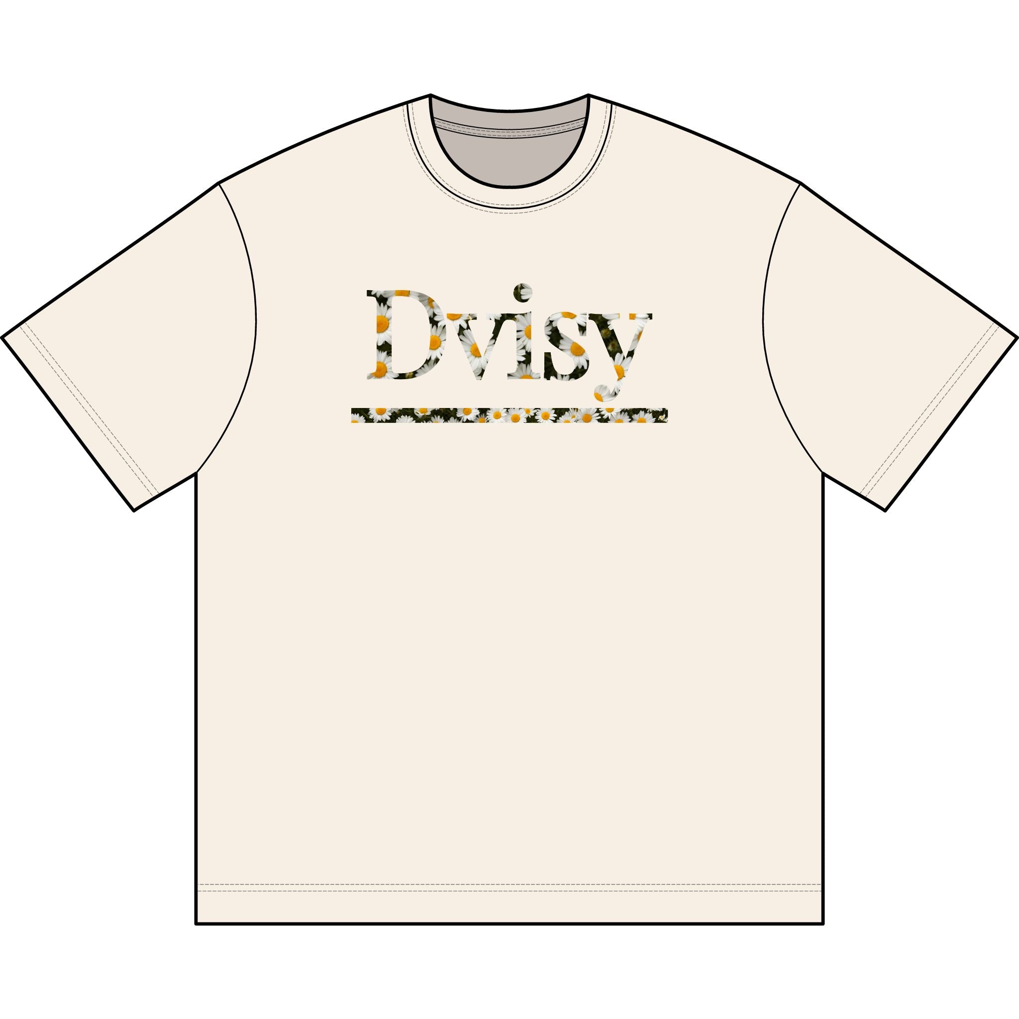 "Dvisy Bloom" Box Tee, Vintage White (and White)
