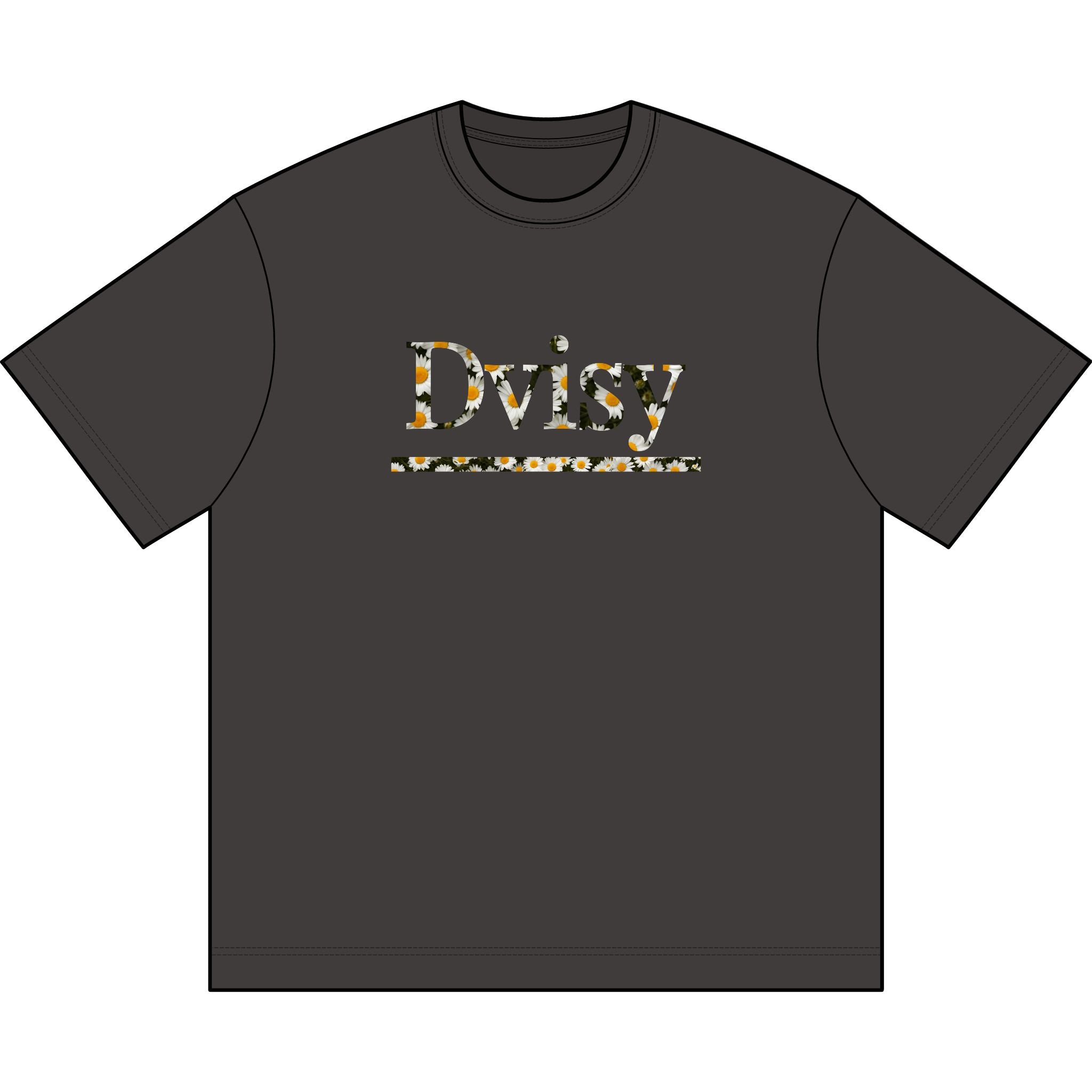 "Dvisy Bloom" Box Tee, Vintage Black (and Black)